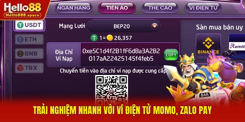 Trải nghiệm nhanh với ví điện tử momo, zalo pay